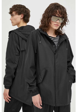 Rains Непромокаемо яке 18010 Fishtail Jacket в черно с преходна изолация - Pepit.bg