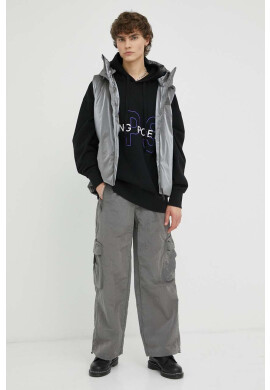Rains Панталон 18980 Cargo Pants Wide в сребристо със стандартна кройка със стандартна талия - Pepit.bg