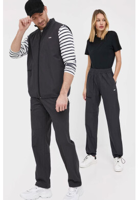 Rains Панталони 18700 Woven Pants Regular в черно със стандартна кройка с висока талия - Pepit.bg