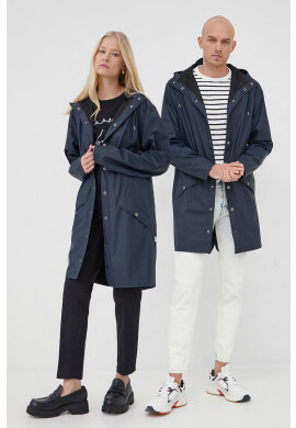 Rains Яке 12020 Long Jacket в тъмносиньо с преходна изолация - Pepit.bg