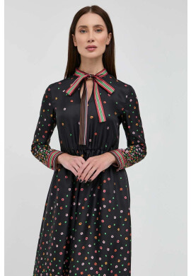 Red Valentino Копринена рокля в черно дълъг модел разкроен модел - Pepit.bg