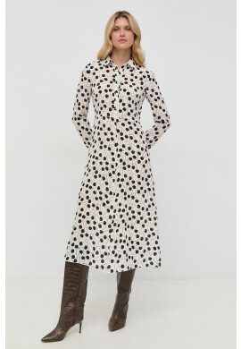 Red Valentino Копринена рокля в бежово среднодълъг модел разкроен модел - Pepit.bg