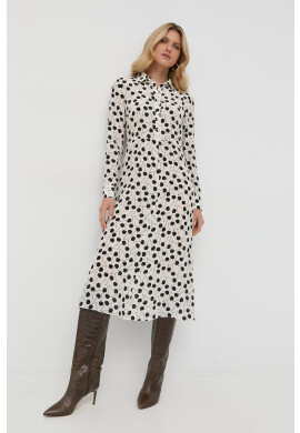 Red Valentino Копринена рокля в бежово среднодълъг модел разкроен модел - Pepit.bg