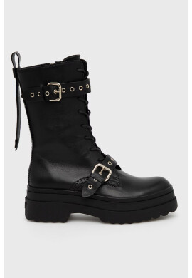 Red Valentino Кожени кубинки дамски в черно с платформа - Pepit.bg