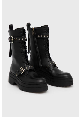Red Valentino Кожени кубинки дамски в черно с платформа - Pepit.bg