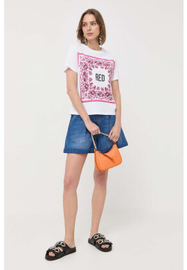 Red Valentino Памучна тениска в бяло - Pepit.bg