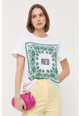 Red Valentino Памучна тениска в бяло - Pepit.bg