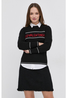 Red Valentino Пуловер с вълна дамски в бежово от топла материя - Pepit.bg
