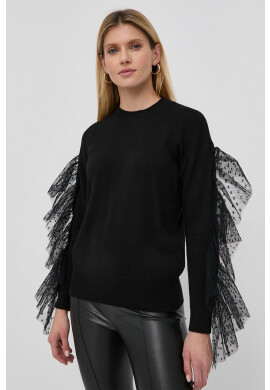 Red Valentino Пуловер с вълна дамски в черно - Pepit.bg