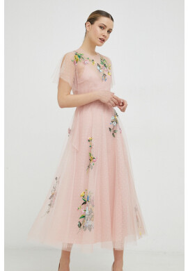 Red Valentino Рокля в розово дълъг модел разкроен модел - Pepit.bg