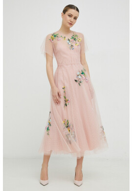 Red Valentino Рокля в розово дълъг модел разкроен модел - Pepit.bg