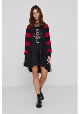 Red Valentino Рокля в черно среднодълъг модел разкроен модел - Pepit.bg