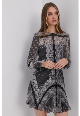 Red Valentino Рокля в черно къс модел разкроен модел - Pepit.bg