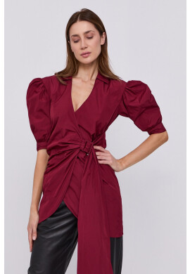 Red Valentino Рокля в бордо къс модел със стандартна кройка - Pepit.bg
