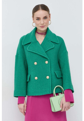 Red Valentino Вълнено яке в зелено с преходна изолация с уголемена кройка - Pepit.bg