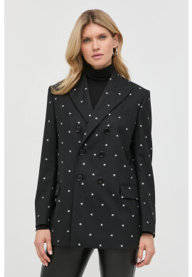 Red Valentino Вълнено сако в сиво с двуредно закопчаване с десен - Pepit.bg