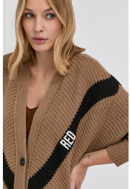Red Valentino Жилетка с вълна дамска в бежово от топла материя - Pepit.bg