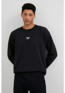 Reebok Classic Памучен суичър в черно с апликация - Pepit.bg