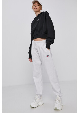 Reebok Classic Памучен суичър HB8637 дамска в бежово с изчистен дизайн - Pepit.bg