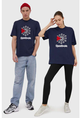 Reebok Classic Памучна тениска HD4017 в тъмносиньо с изчистен дизайн - Pepit.bg
