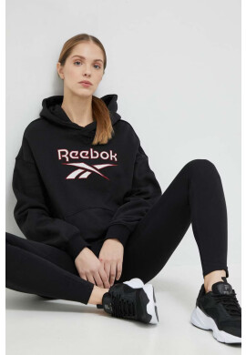 Reebok Classic Суичър в черно с качулка с принт - Pepit.bg