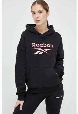 Reebok Classic Суичър в черно с качулка с принт - Pepit.bg