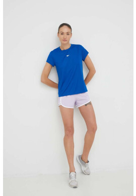 Reebok Къс панталон за трениране Workout Ready в лилаво с апликация с висока талия - Pepit.bg