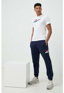 Reebok Памучна тениска в бяло с принт - Pepit.bg