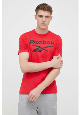 Reebok Памучна тениска в червено с принт - Pepit.bg