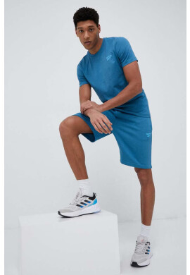 Reebok Памучна тениска в тюркоазено с принт - Pepit.bg