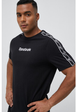 Reebok Памучна тениска в бяло с десен - Pepit.bg