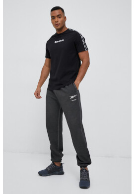 Reebok Памучна тениска в бяло с десен - Pepit.bg