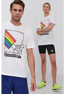 Reebok Памучна тениска H42548 в бяло с принт - Pepit.bg