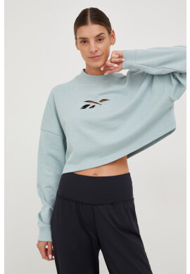 Reebok Спортен суичър Studio Vector в зелено с изчистен дизайн - Pepit.bg