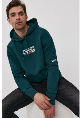 Reebok Суичър в червено с качулка с принт - Pepit.bg