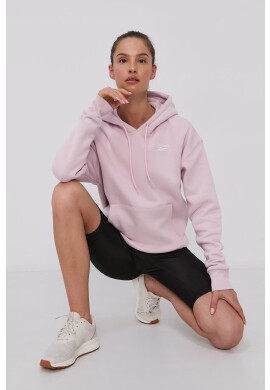 Reebok Суичър дамски в розово с изчистен дизайн - Pepit.bg