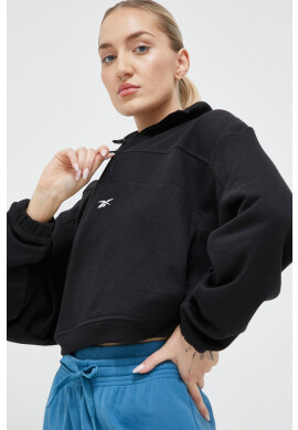 Reebok Суичър в черно с изчистен дизайн - Pepit.bg
