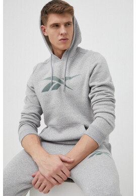Reebok Суичър в сиво с качулка с принт - Pepit.bg