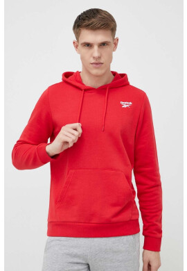 Reebok Суичър в червено с качулка с изчистен дизайн - Pepit.bg