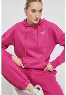Reebok Суичър в розово с качулка с изчистен дизайн - Pepit.bg