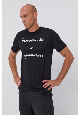 Reebok Тениска мъжка в черно с принт - Pepit.bg