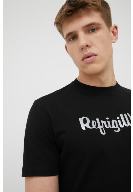 Refrigiwear Памучна тениска в черно с принт - Pepit.bg