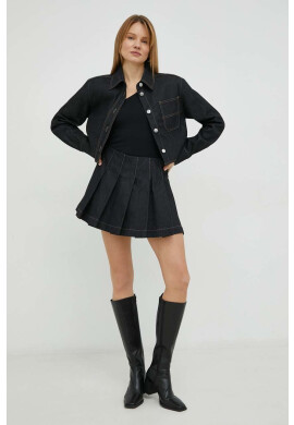 Remain Дънкова пола в черно къс модел разкроен модел - Pepit.bg