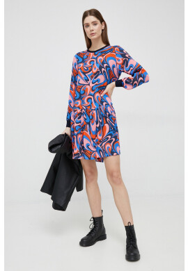 Rich & Royal Рокля Desigual в синьо къс модел разкроен модел - Pepit.bg