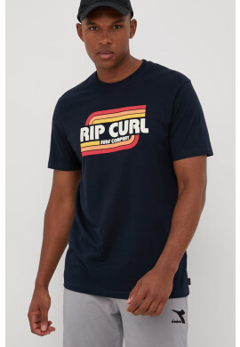 Rip Curl Памучна тениска в тъмносиньо с принт - Pepit.bg