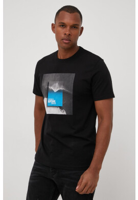Rip Curl Памучна тениска в черно с принт - Pepit.bg