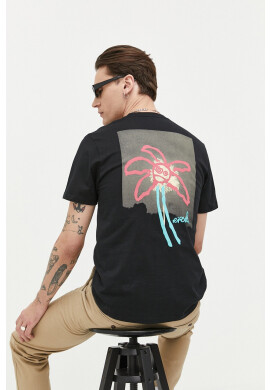Rip Curl Памучна тениска в черно с принт - Pepit.bg