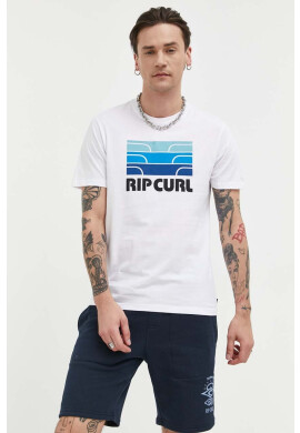 Rip Curl Памучна тениска в бяло с принт - Pepit.bg