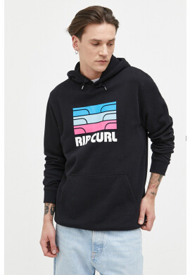 Rip Curl Суичър в черно с качулка с принт - Pepit.bg