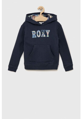 Roxy Детски суичър в тъмносиньо с качулка с апликация - Pepit.bg